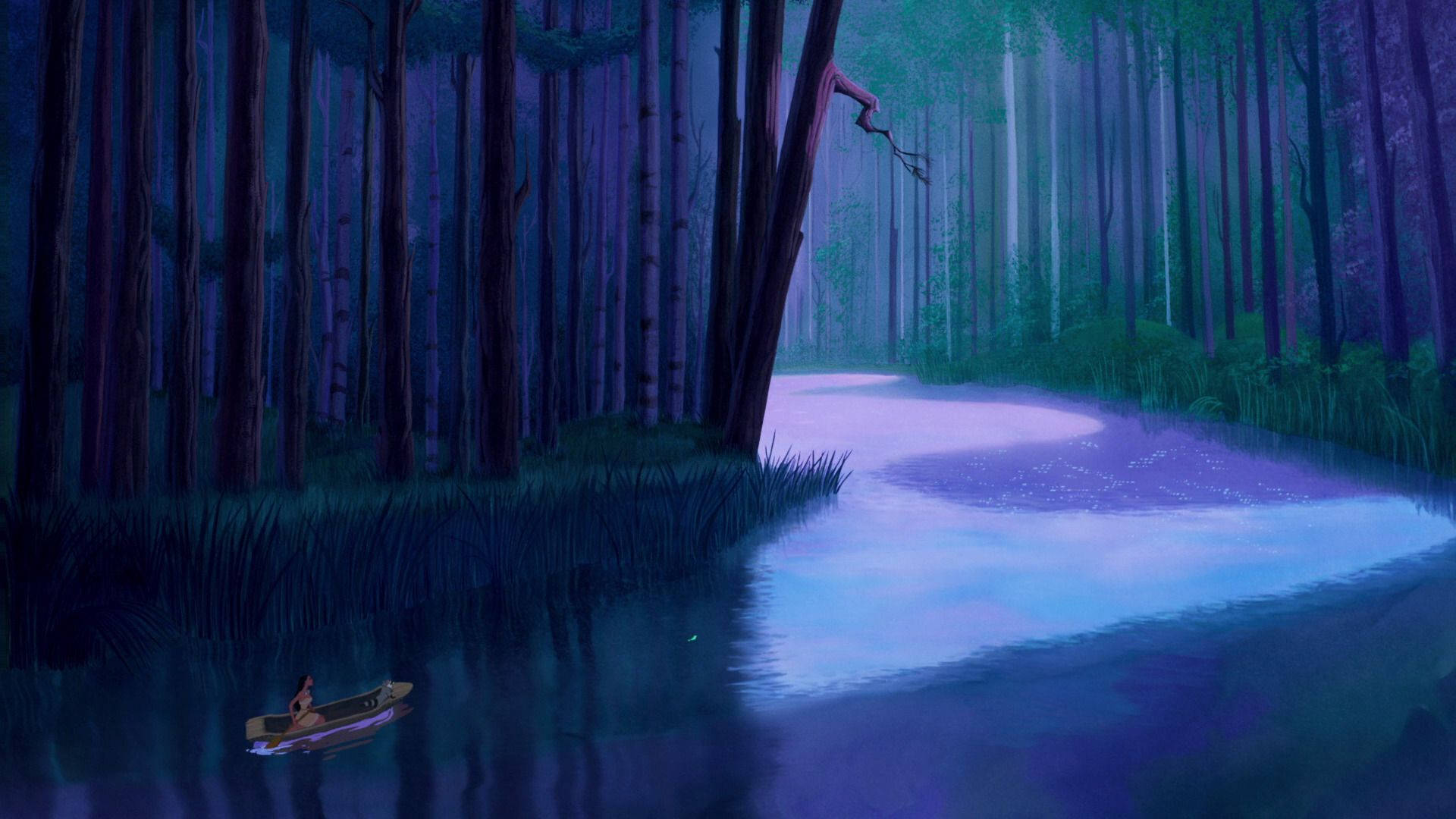 Pocahontas, river, twilight sky, Full HD Desktop Wallpaper