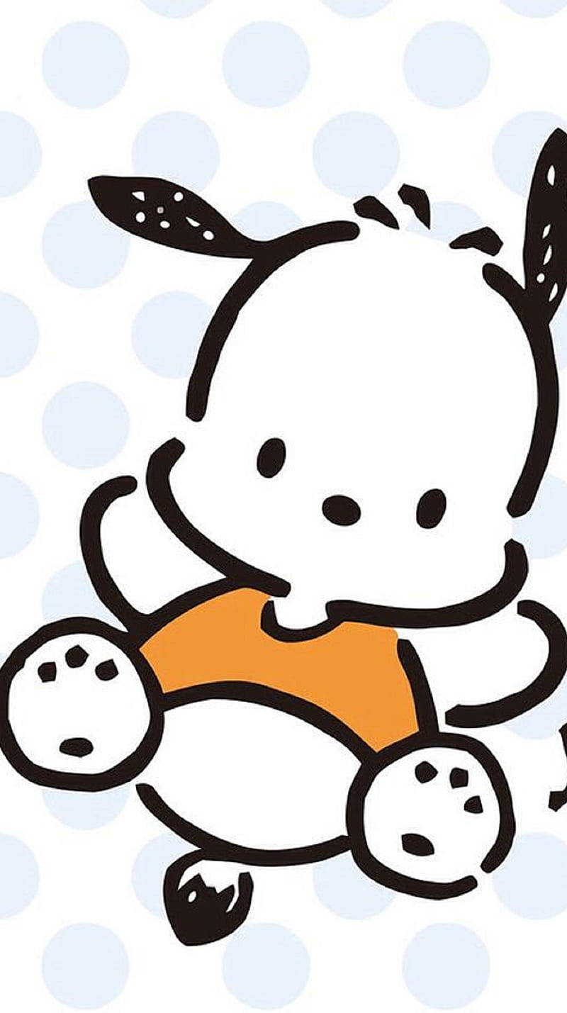 Pochacco, orange shirt, black spots, HD Phone Wallpaper