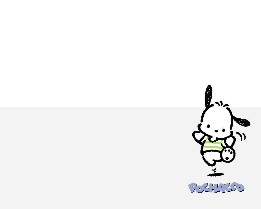 Pochacco, striped shirt, soccer ball, SD Desktop Wallpaper