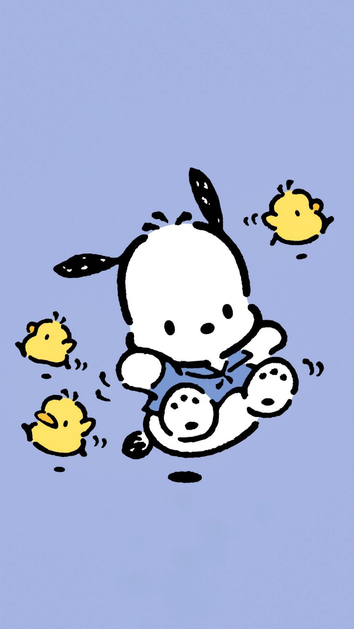 Pochacco, white cartoon dog, blue shirt, Full HD Phone Wallpaper
