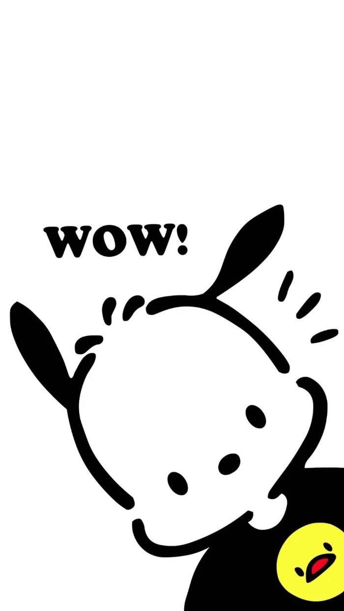 Pochacco, minimalist art, black and white, SD Phone Wallpaper
