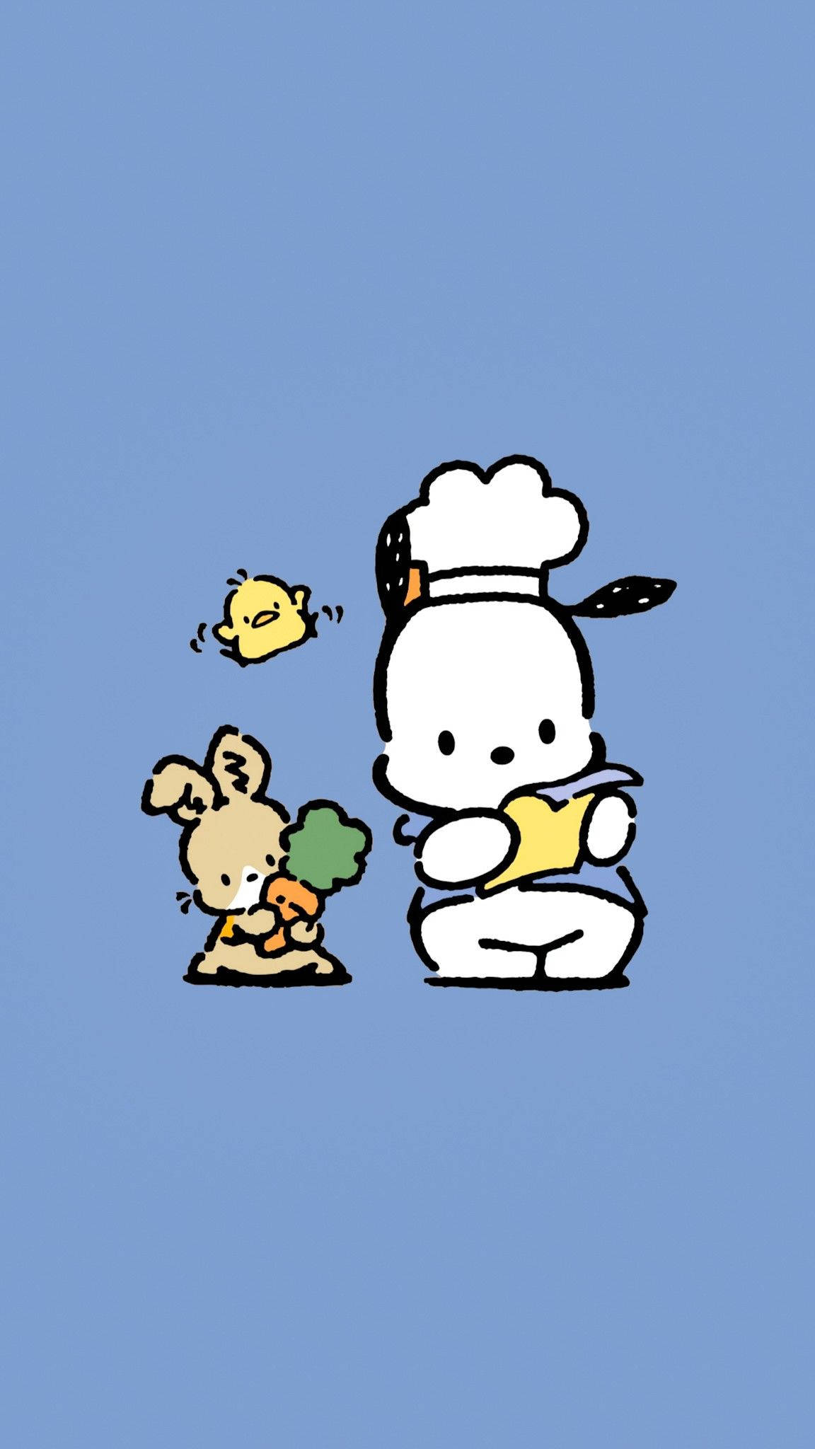 Pochacco, chef hat, bunny, Full HD Phone Wallpaper