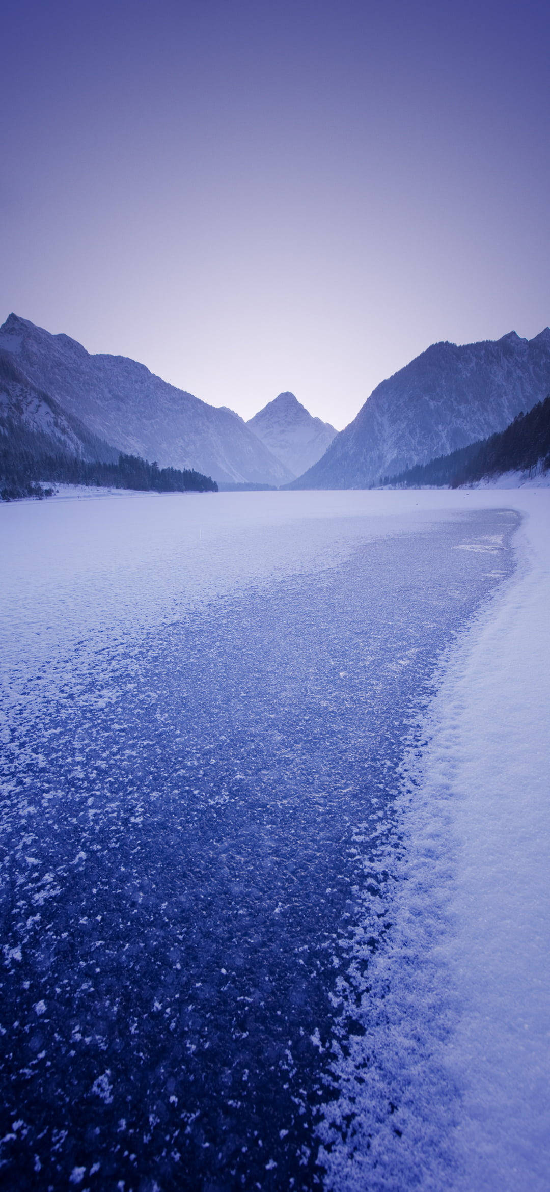 Poco X2, snowy landscape, frozen lake, Full HD Phone Wallpaper