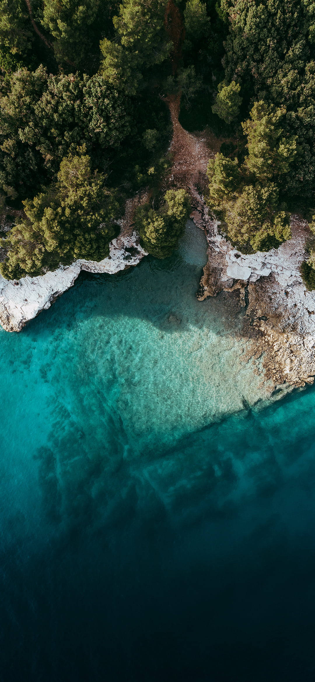 Poco X2, turquoise waters, rocky shores, Full HD Phone Wallpaper