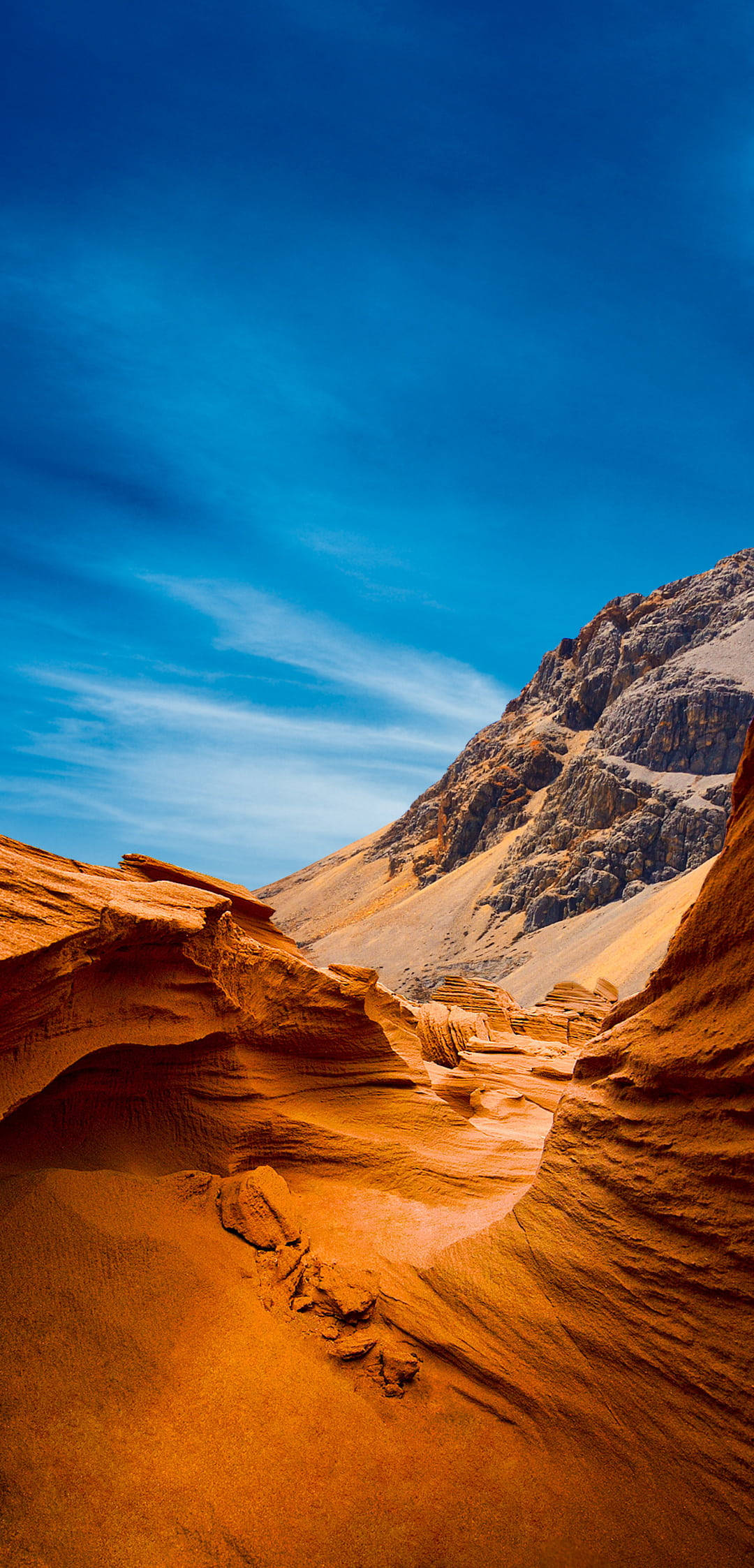 Poco X2, default landscape, vibrant orange sandstone formations, Full HD Phone Wallpaper