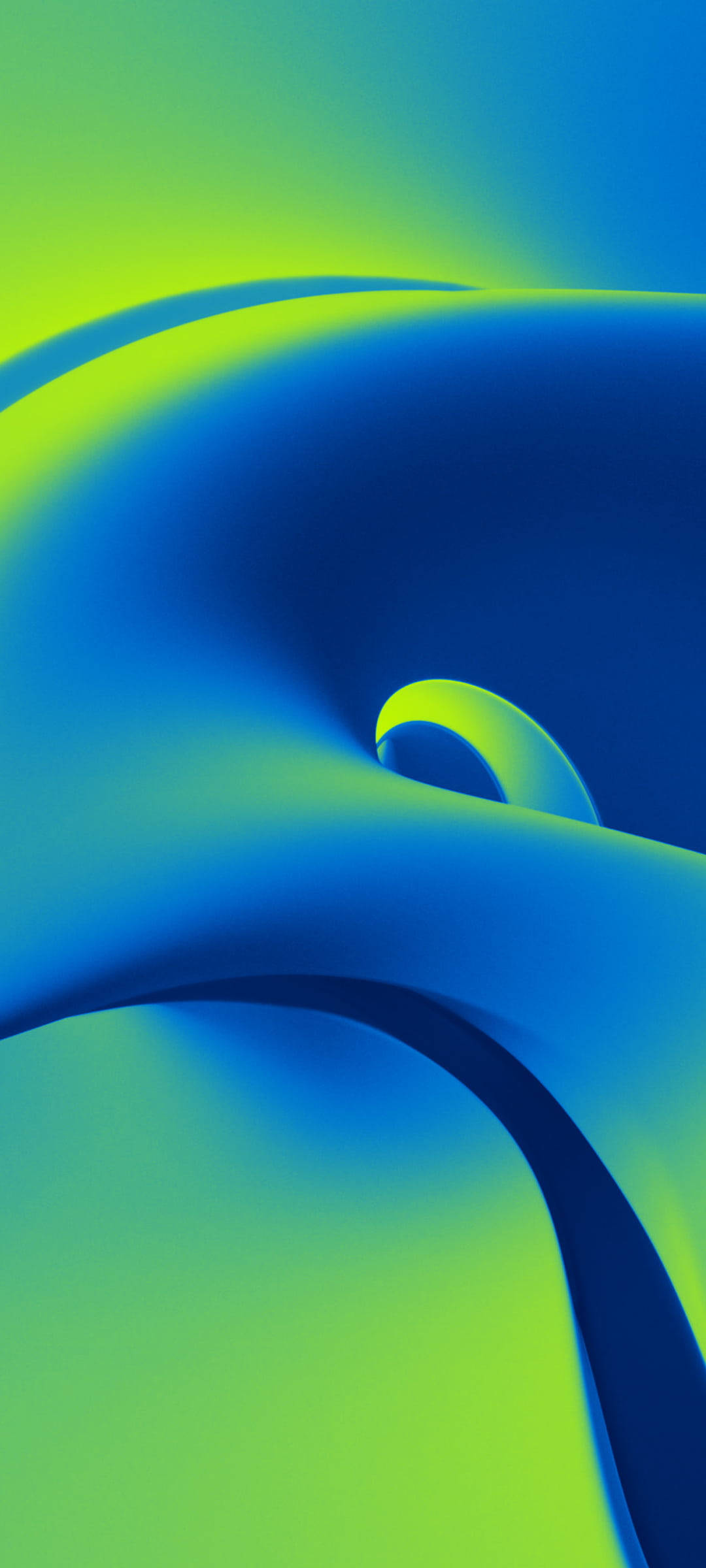 Poco X2, blue-green wave, neon green, Full HD Phone Wallpaper