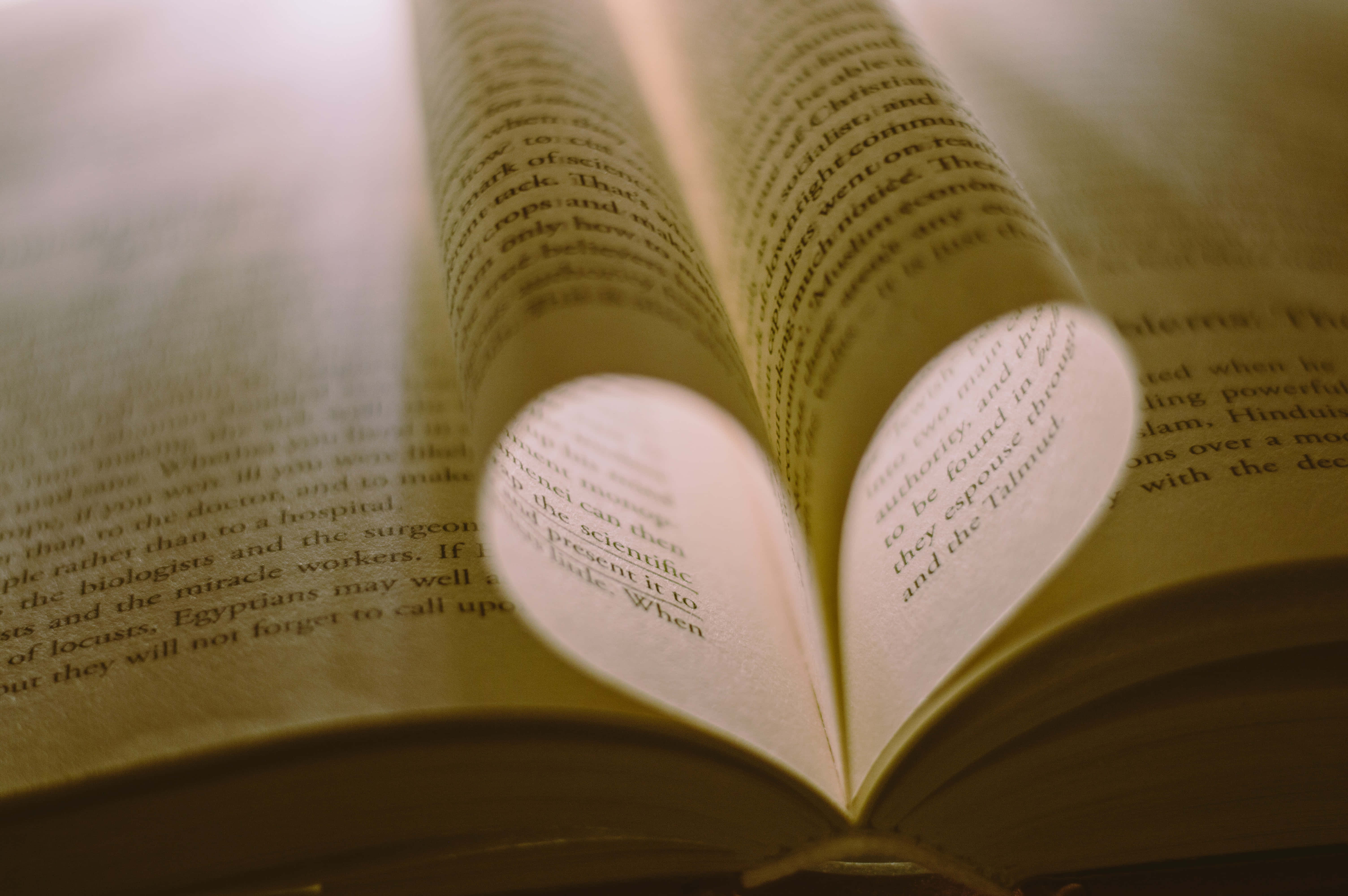 Poem, heart, open book, 5K Desktop Wallpaper