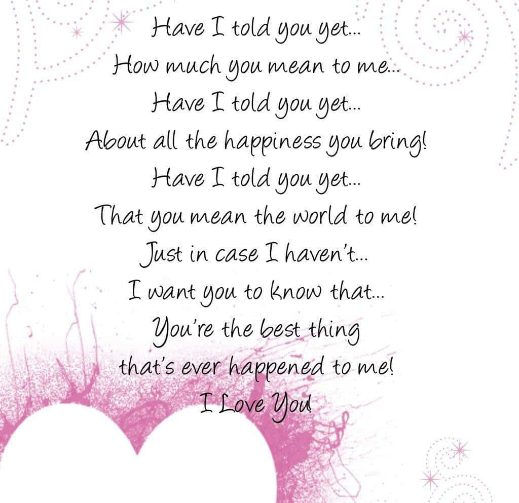 poem, pink heart, swirl accents, SD Desktop Wallpaper