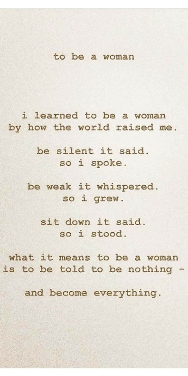 vintage typewritten poem, womanhood, textured cream paper, HD Phone Wallpaper