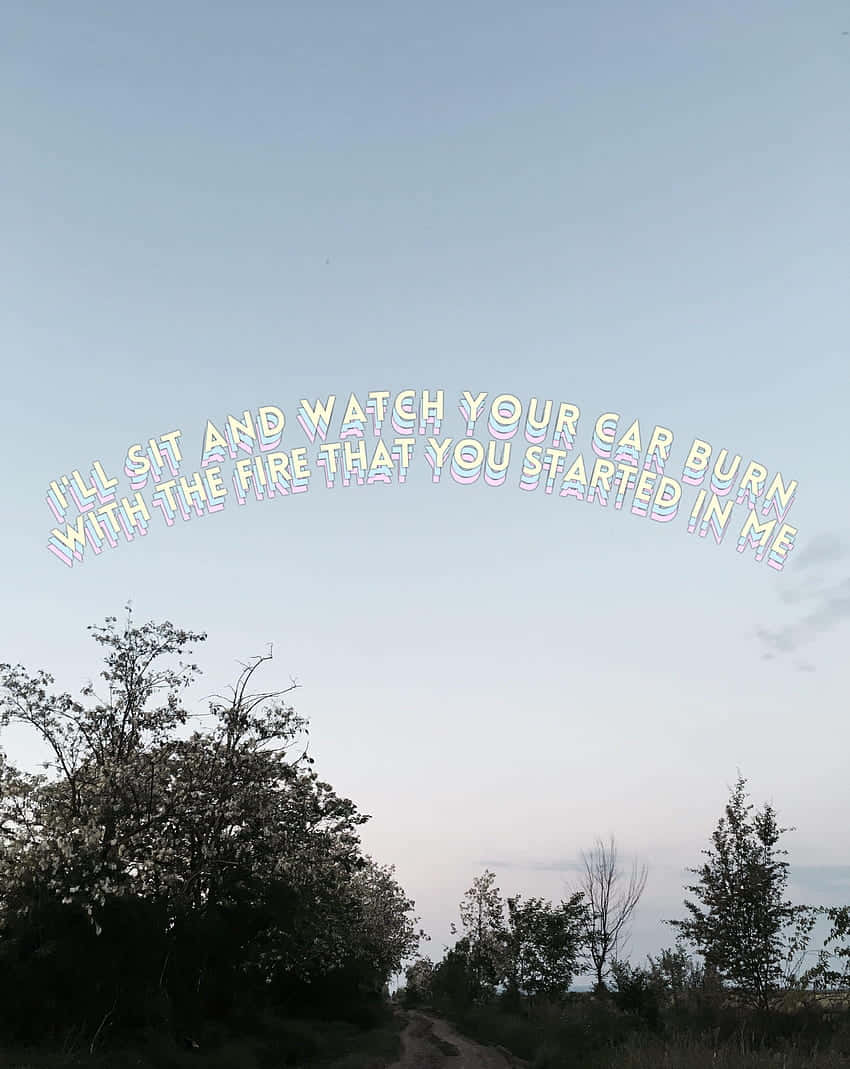 Elegance of Poetry, twilight landscape, trees lining a dirt path, SD Phone Wallpaper
