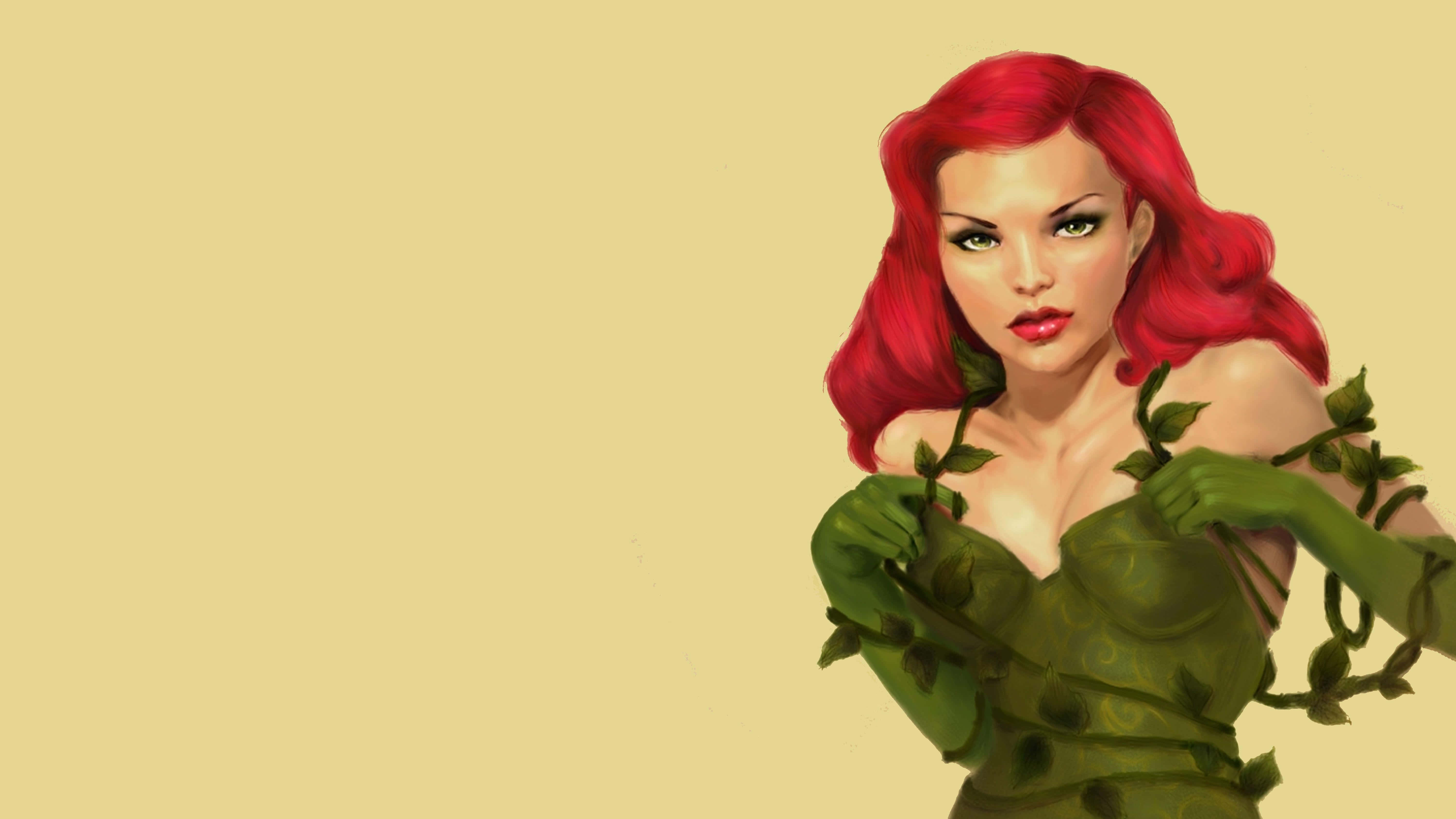 Poison Ivy, red haired villainess, vibrant red hair, 5K Desktop Wallpaper