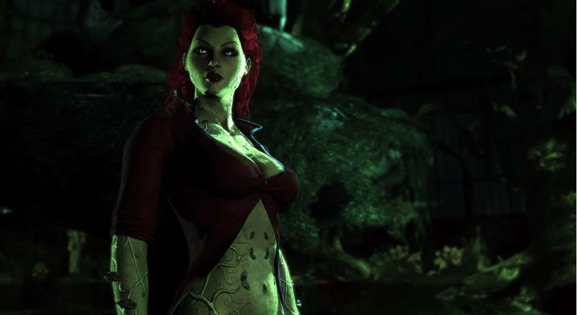 Poison Ivy, red hair, green skin, Full HD Desktop Wallpaper