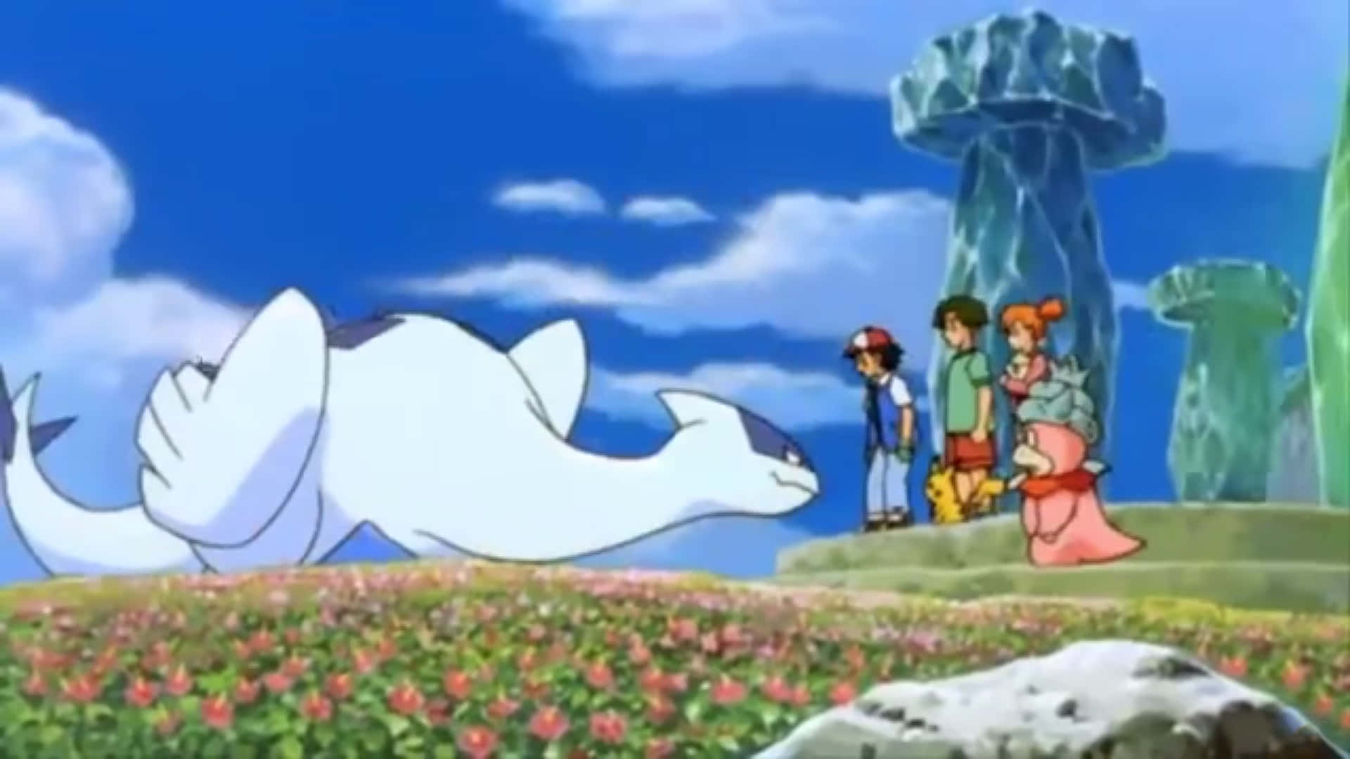 Pokemon 2000, cloudy day, white Pokémon, Full HD Desktop Wallpaper