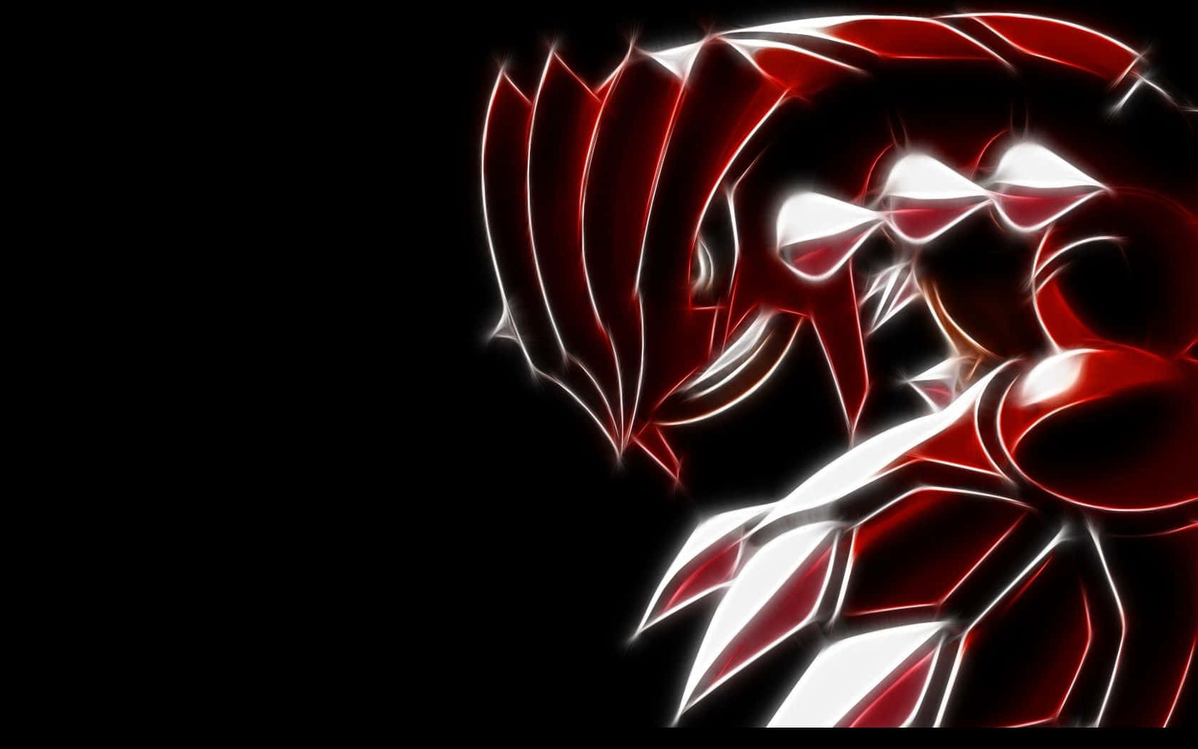 Pokemon Black, red and white, abstract digital creature, HD Desktop Wallpaper