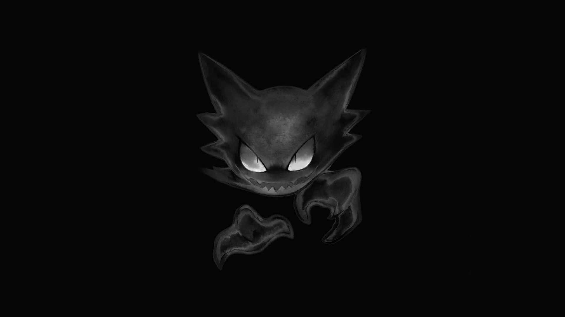 Pokemon Black, ghostly creature, glowing white eyes, Full HD Desktop Wallpaper