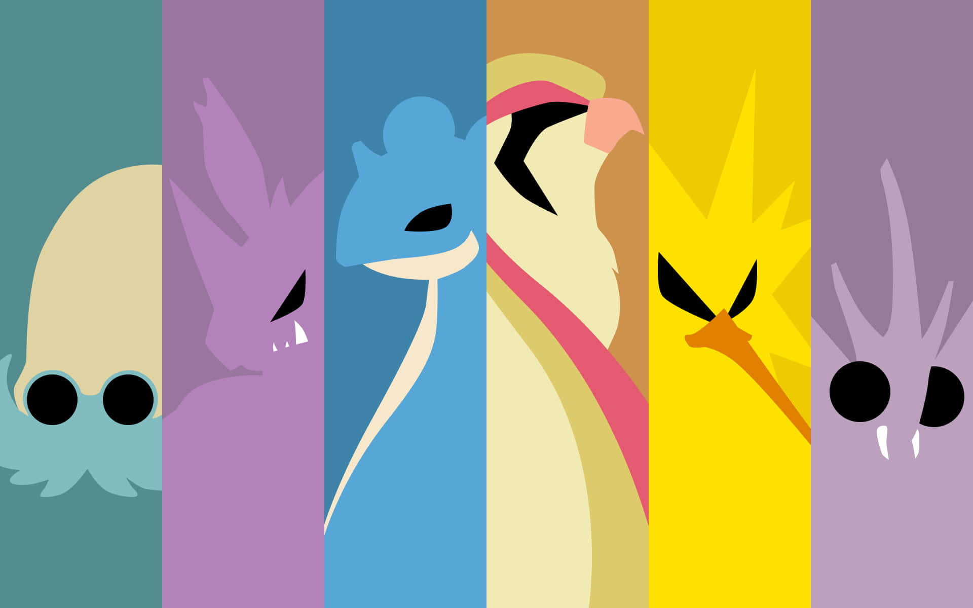 Pokemon Characters, stylized cartoon creatures, large eyes, Full HD Desktop Wallpaper