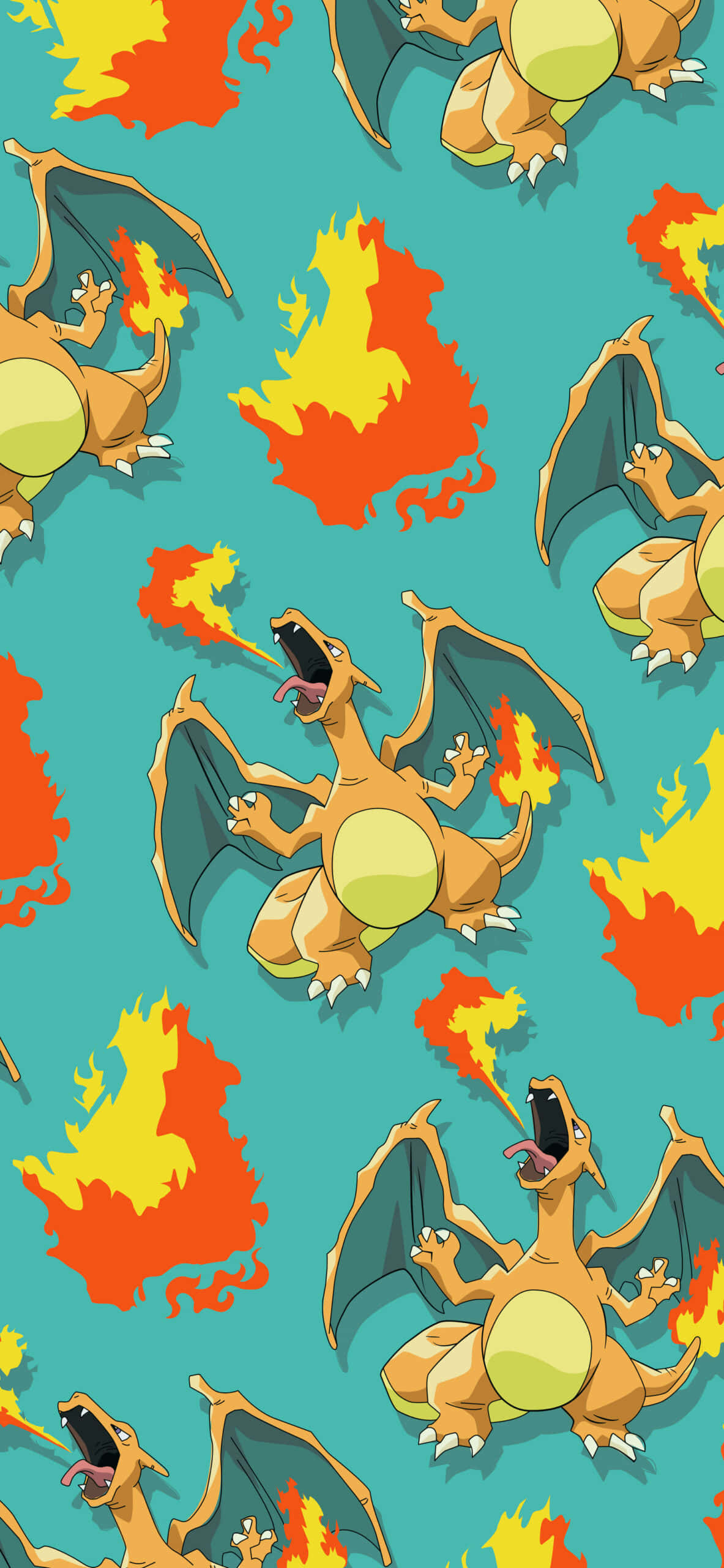 Pokemon Charizard, cartoon Charizard, breathing fire, 2K Phone Wallpaper