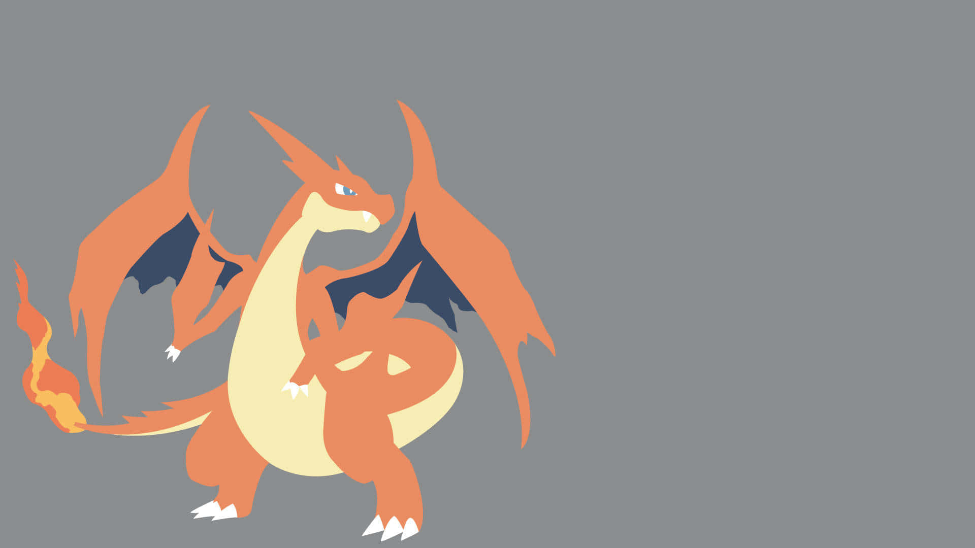 Pokemon Charizard, orange dragon, blue wings, Full HD Desktop Wallpaper