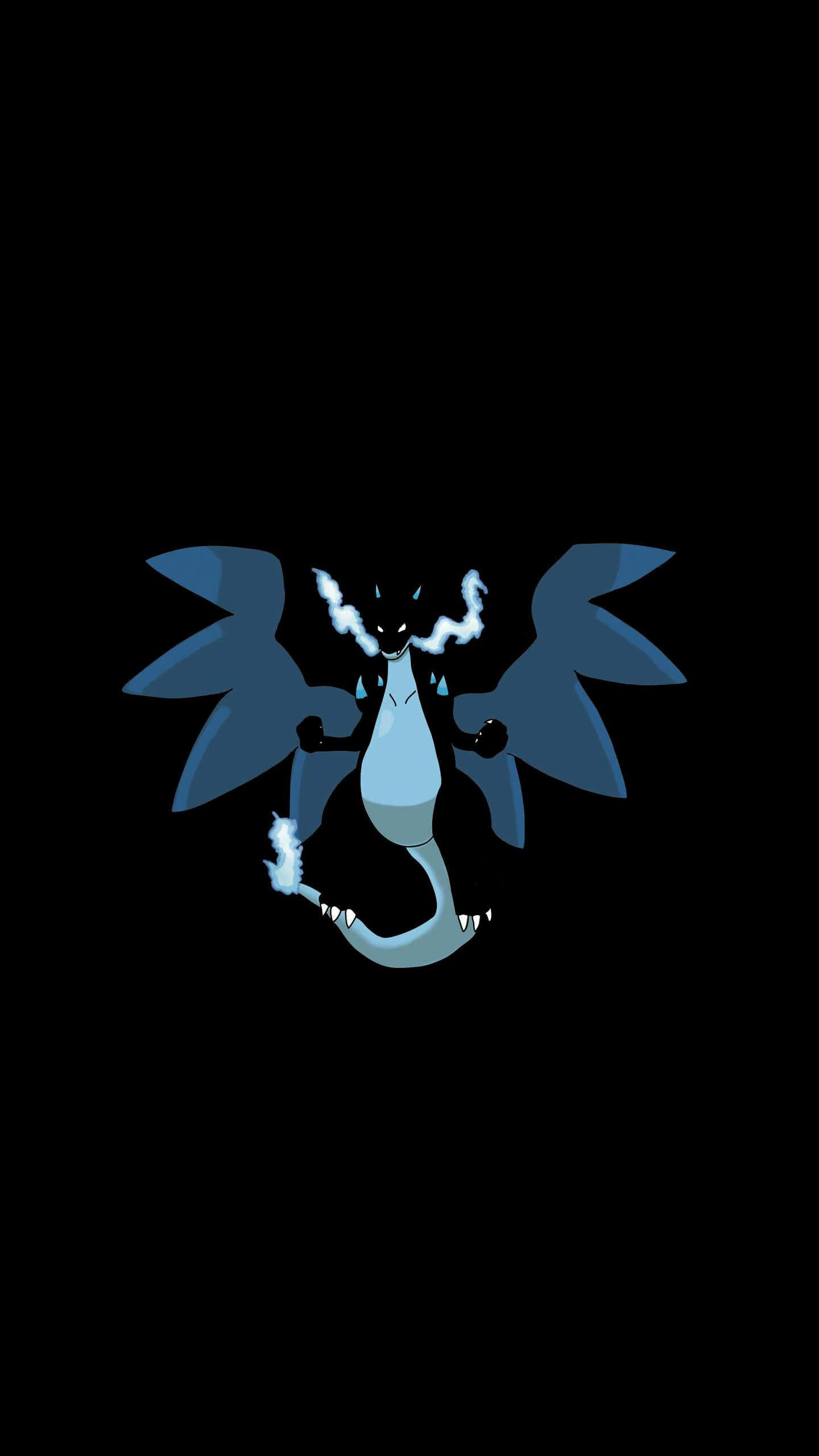 Pokemon Charizard, blue dragon, wing-like appendages, 2K Phone Wallpaper