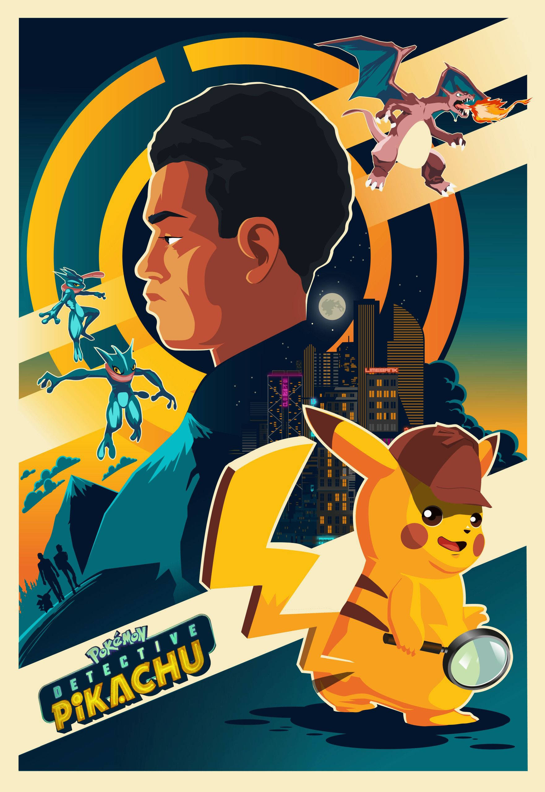 Pokemon Detective Pikachu, Detective Pikachu, young man, 2K Phone Wallpaper