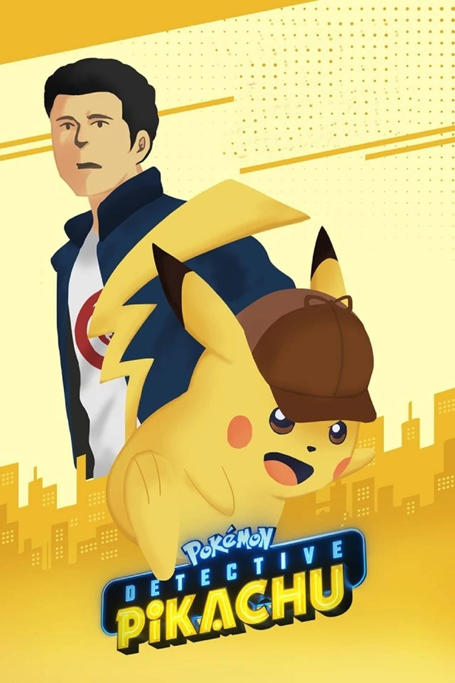 Pokemon Detective Pikachu, brown cap, human detective, HD Phone Wallpaper