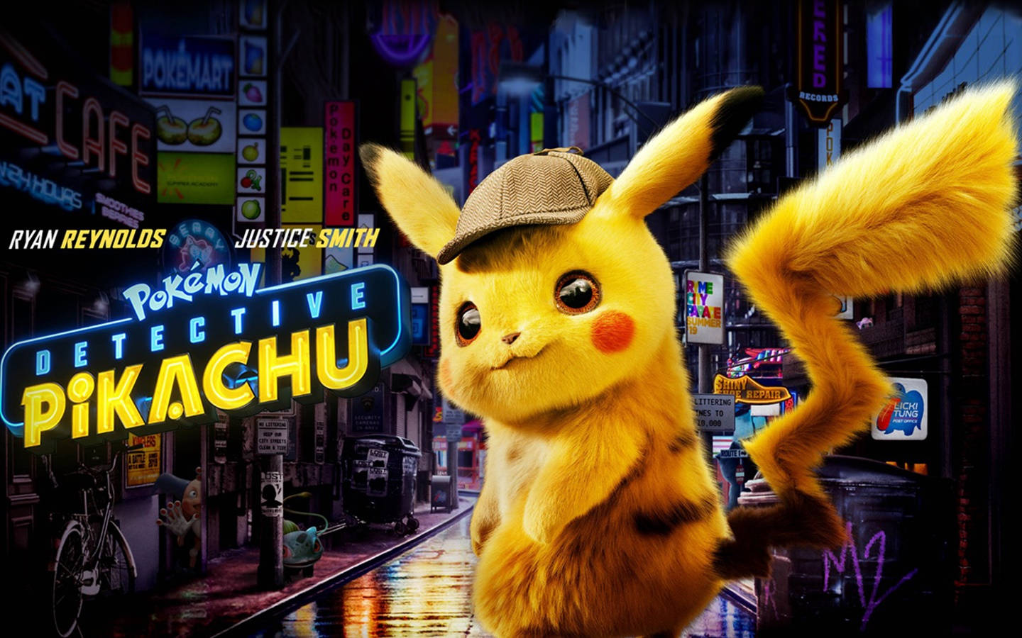 Detective Pikachu, trench coat, hat, HD Desktop Wallpaper