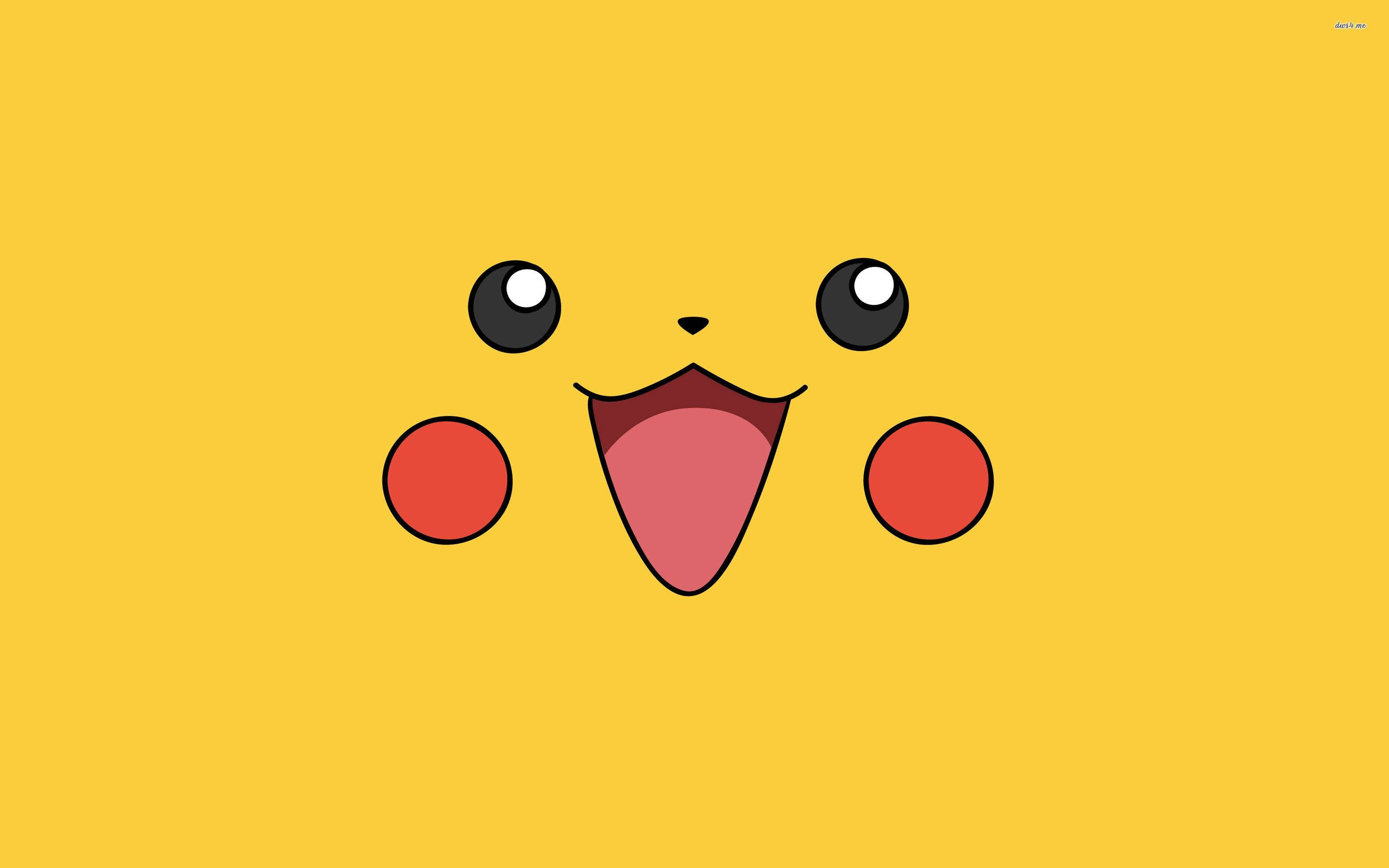 Pikachu, Pokemon Anime, yellow background, 2K Desktop Wallpaper
