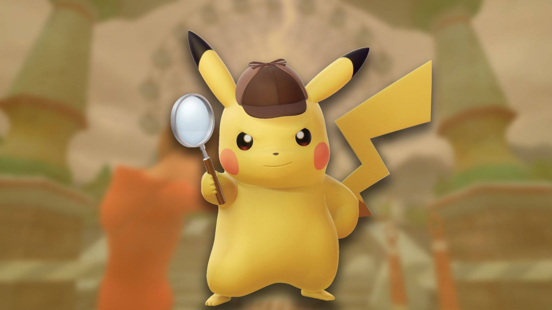 Detective Pikachu, Pikachu, brown detective hat, Full HD Desktop Wallpaper