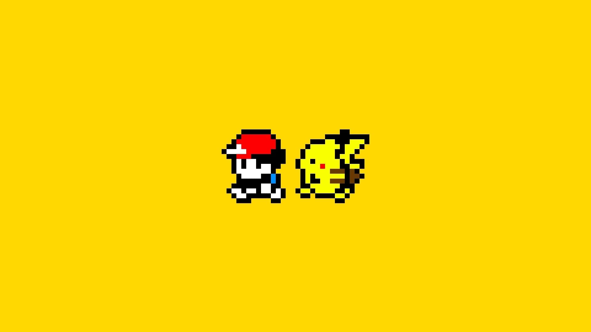 Pokemon Red, Pikachu, 8-bit, Full HD Desktop Wallpaper