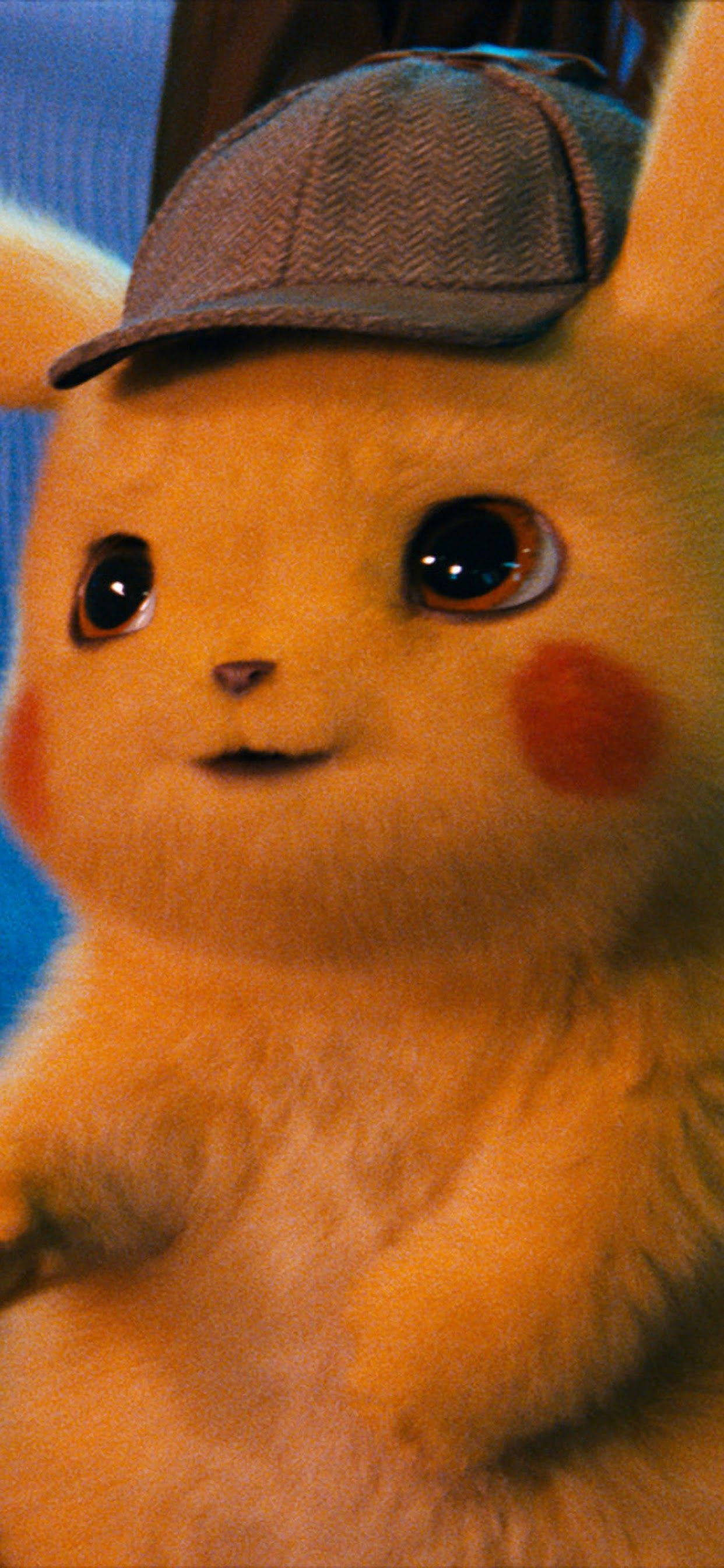 Detective Pikachu, Pikachu, brown detective cap, 2K Phone Wallpaper