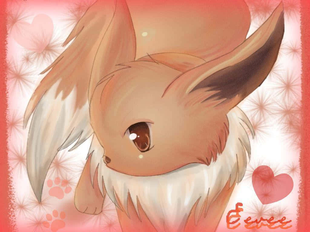 Pokemon Eevee, anime-style fox, large ears, SD Desktop Wallpaper