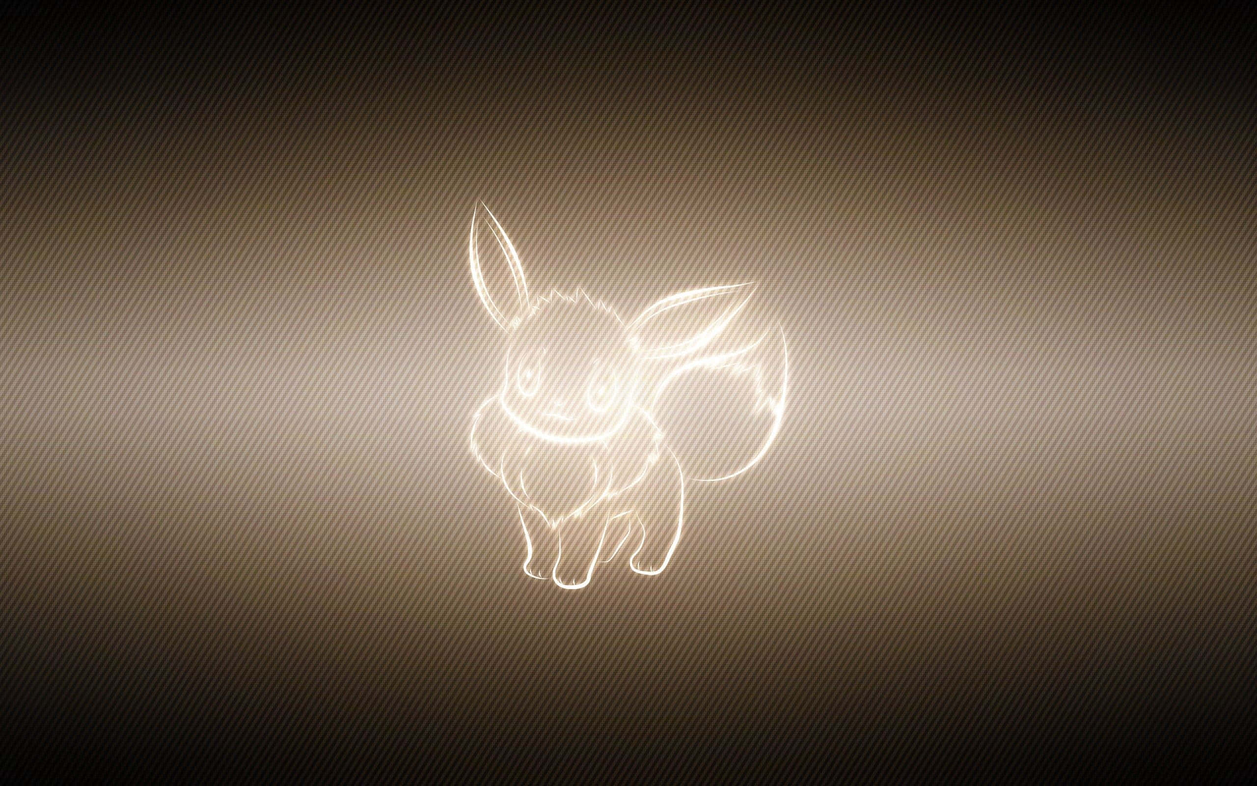 Eevee, glowing white outline, dark gradient background, 2K Desktop Wallpaper