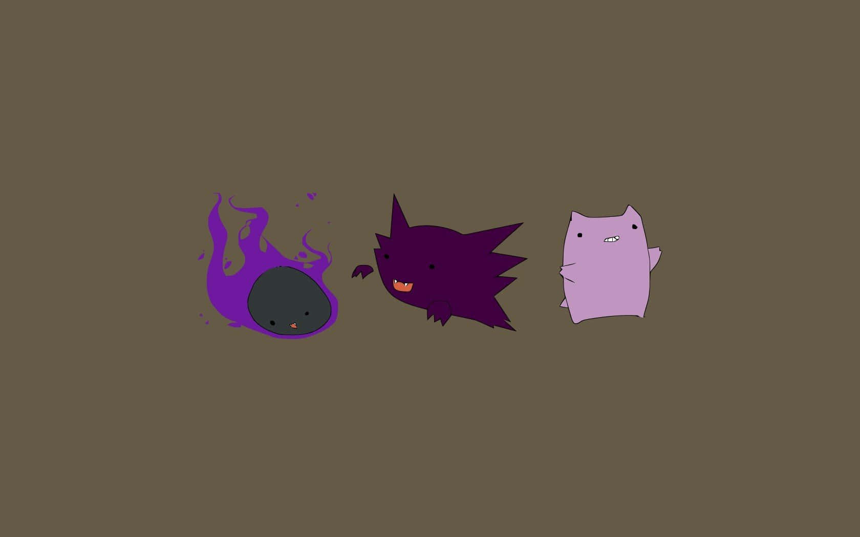 Pokemon Evolution, purple flame ghost, spiky monster, HD Desktop Wallpaper