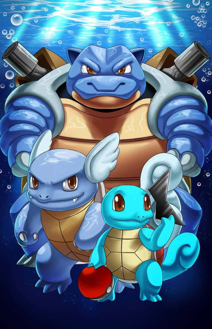 Pokemon Evolution, blue Pokémon, underwater, SD Phone Wallpaper