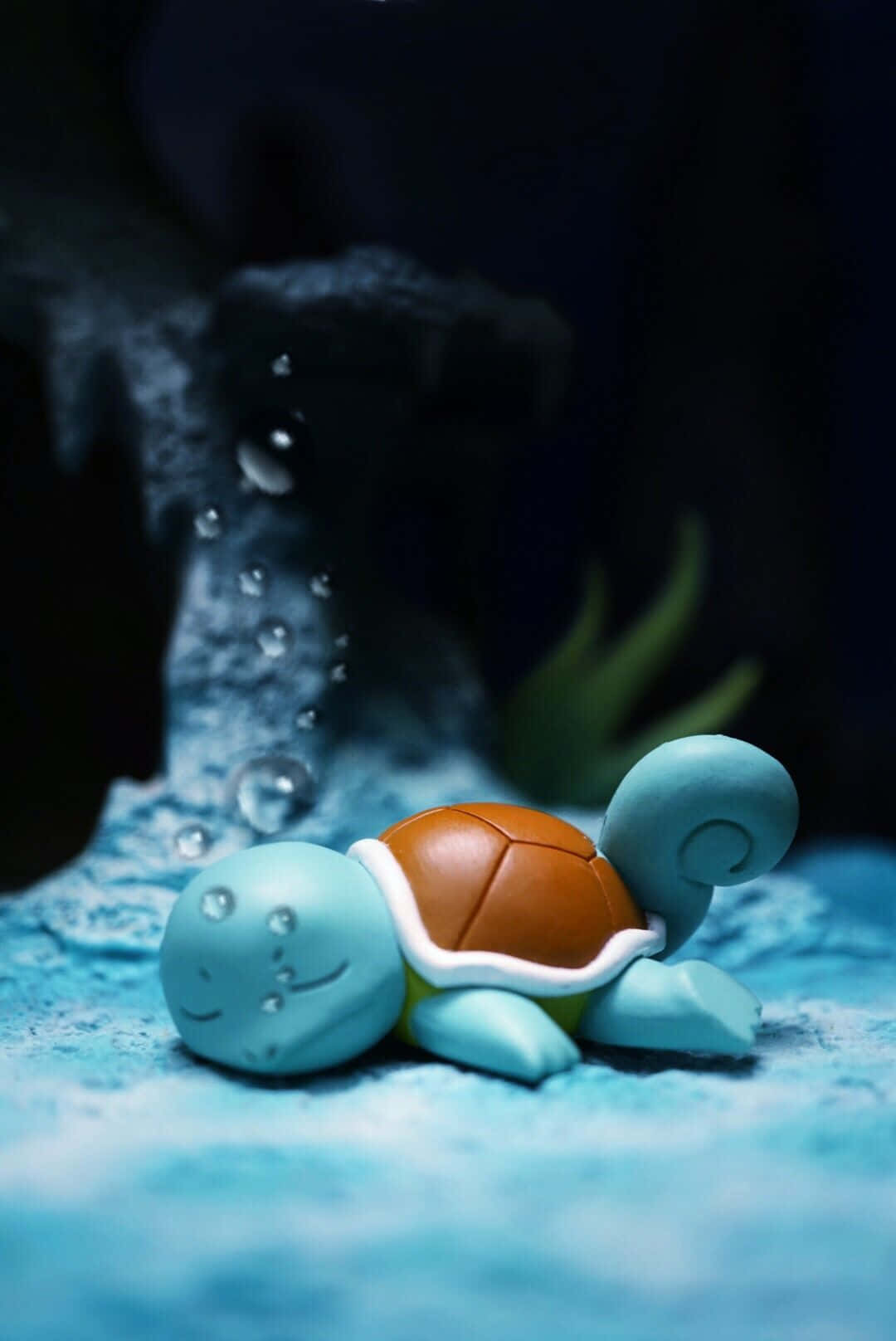 Pokemon Figures, blue turtle figurine, watery surface, HD Phone Wallpaper