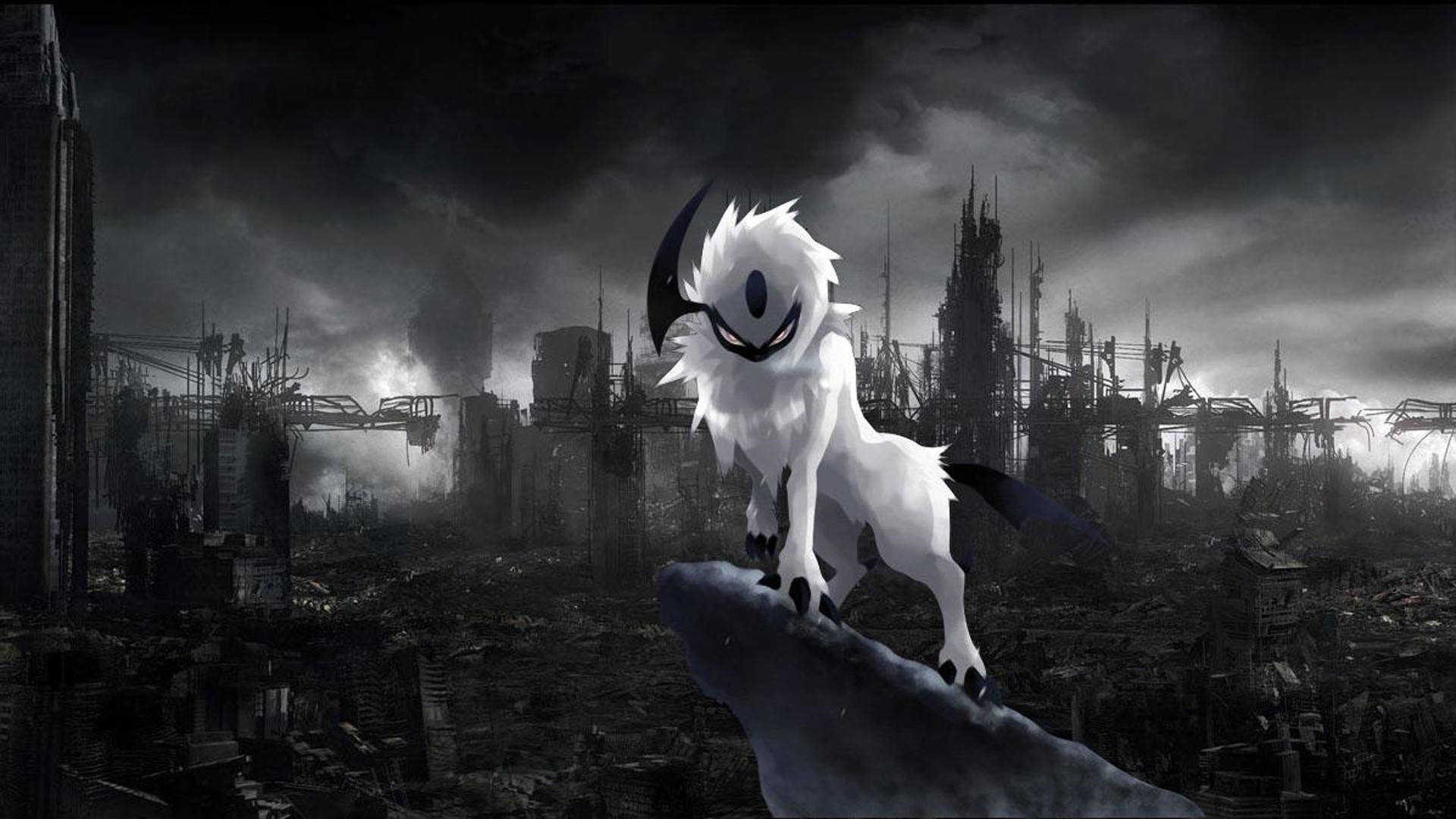 Pokemon, mystical landscape, stormy sky, Full HD Desktop Wallpaper