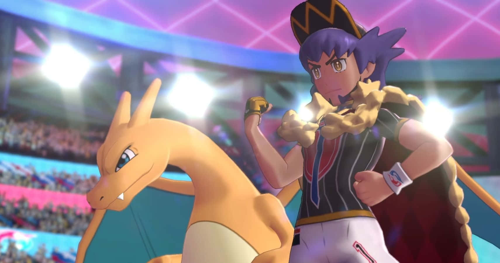 Pokemon League, anime trainer, purple hair, HD Desktop Wallpaper