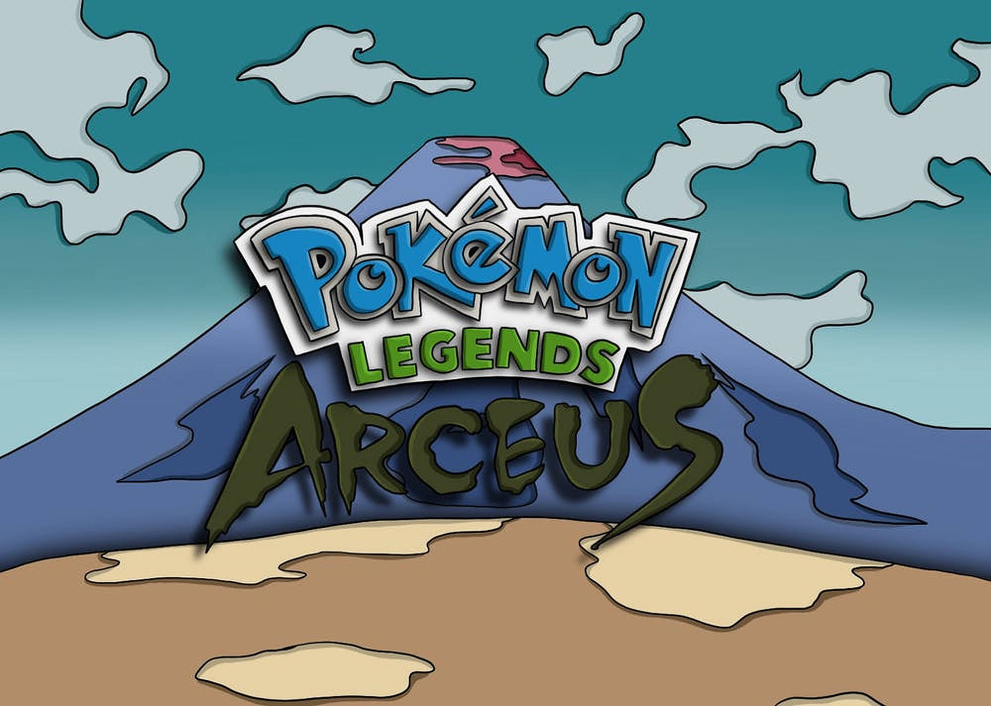 Pokemon Legends Arceus, mountain, teal sky, Full HD Desktop Wallpaper