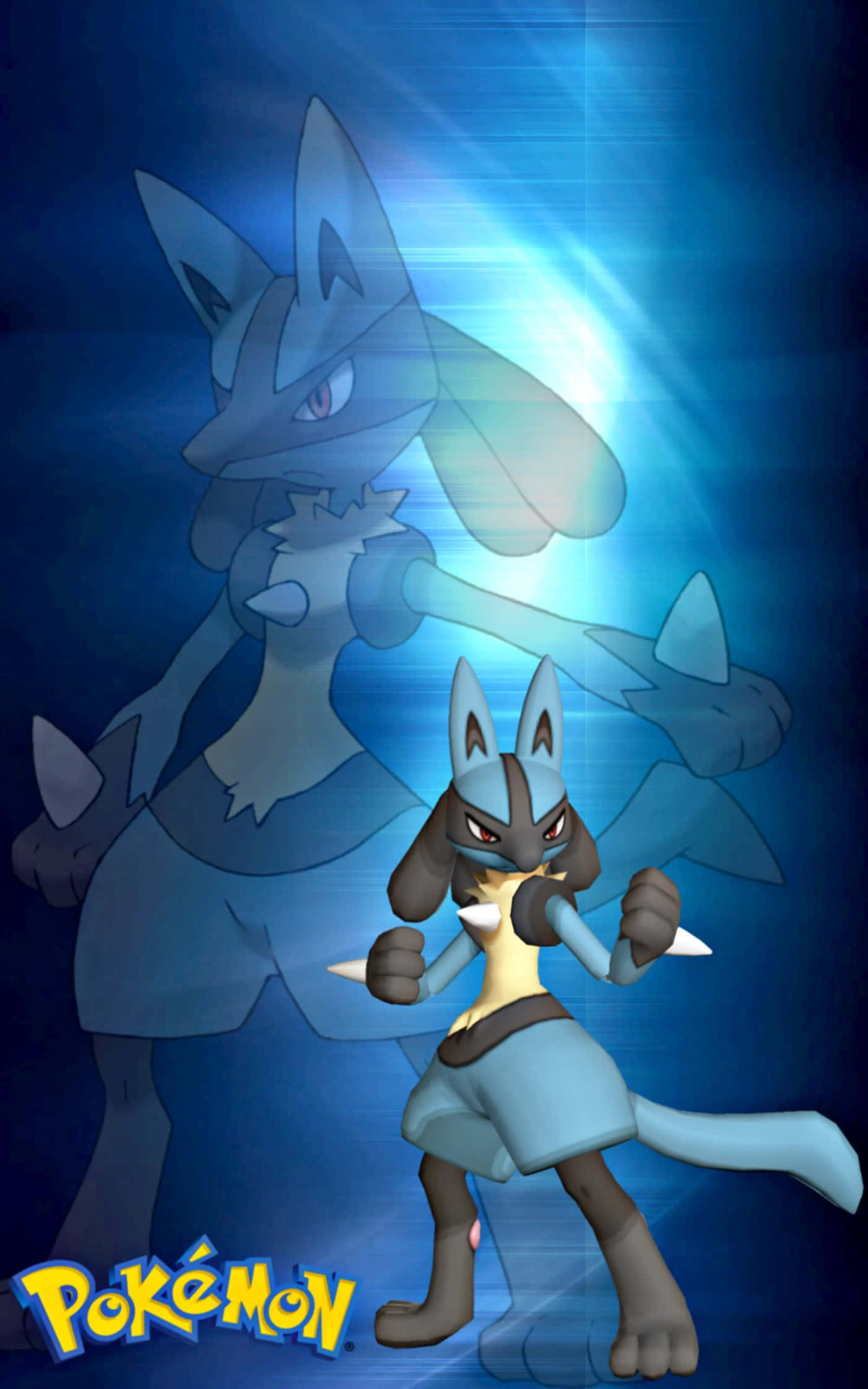 Pokemon Lucario, blue and gray, fox-like, Full HD Phone Wallpaper