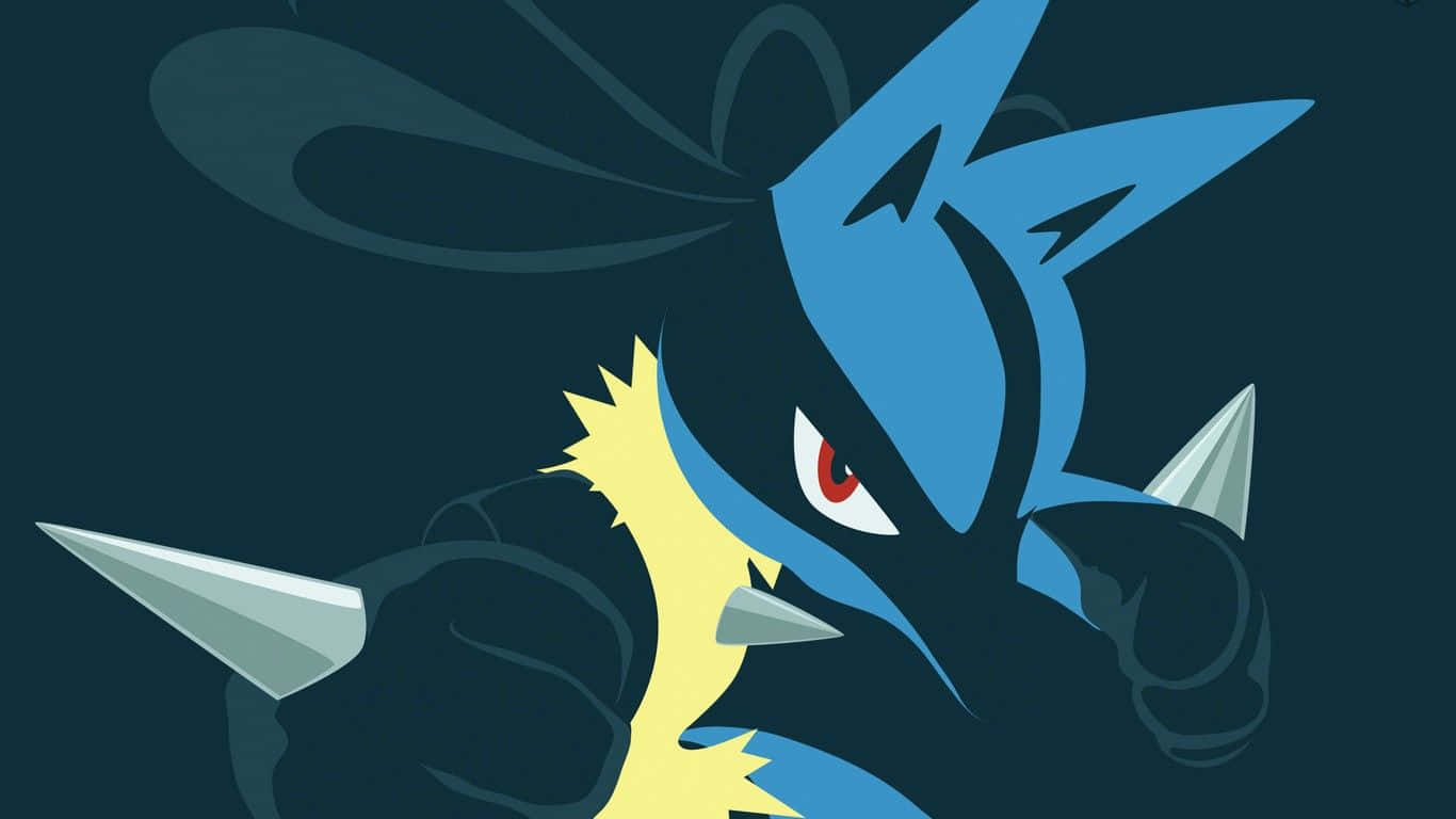 Pokemon Lucario, blue and yellow, sharp claws, HD Desktop Wallpaper