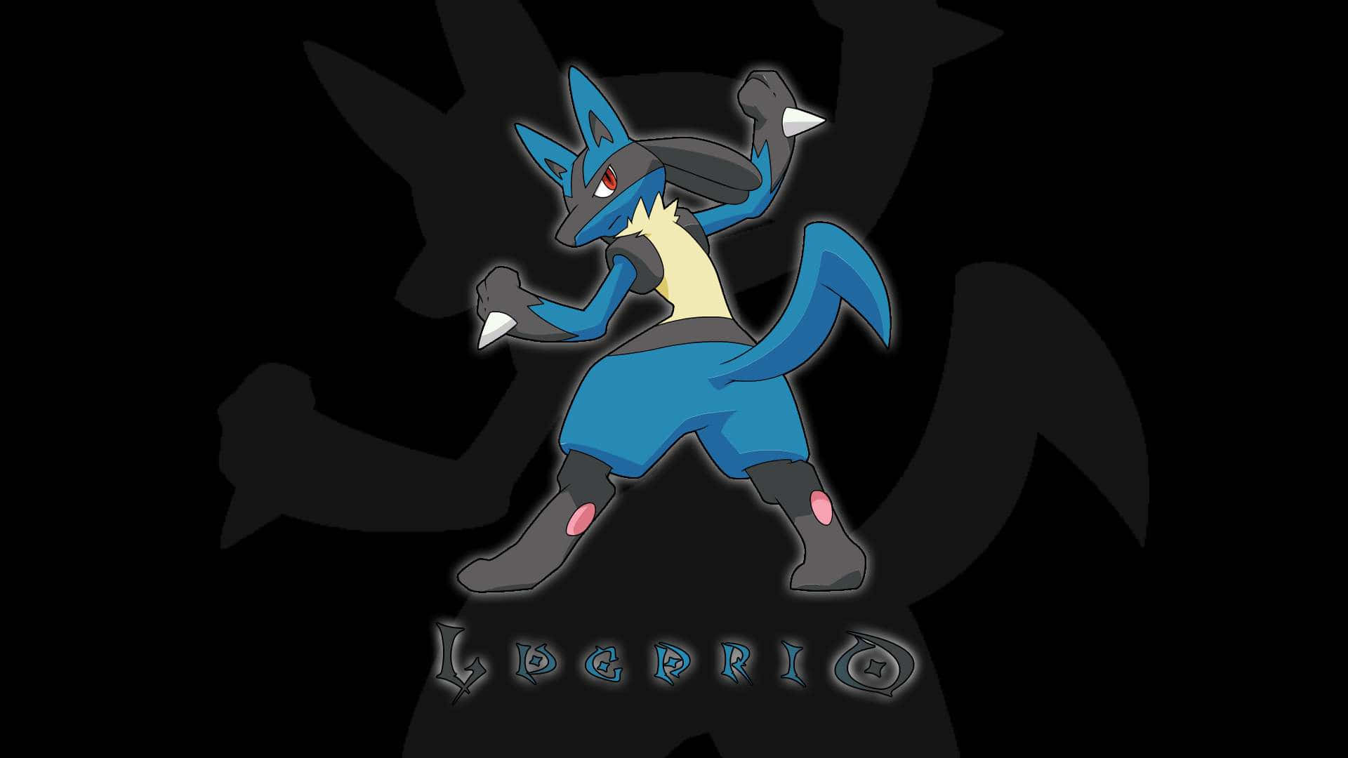 Pokemon Lucario, blue and gray, fighting pose, Full HD Desktop Wallpaper