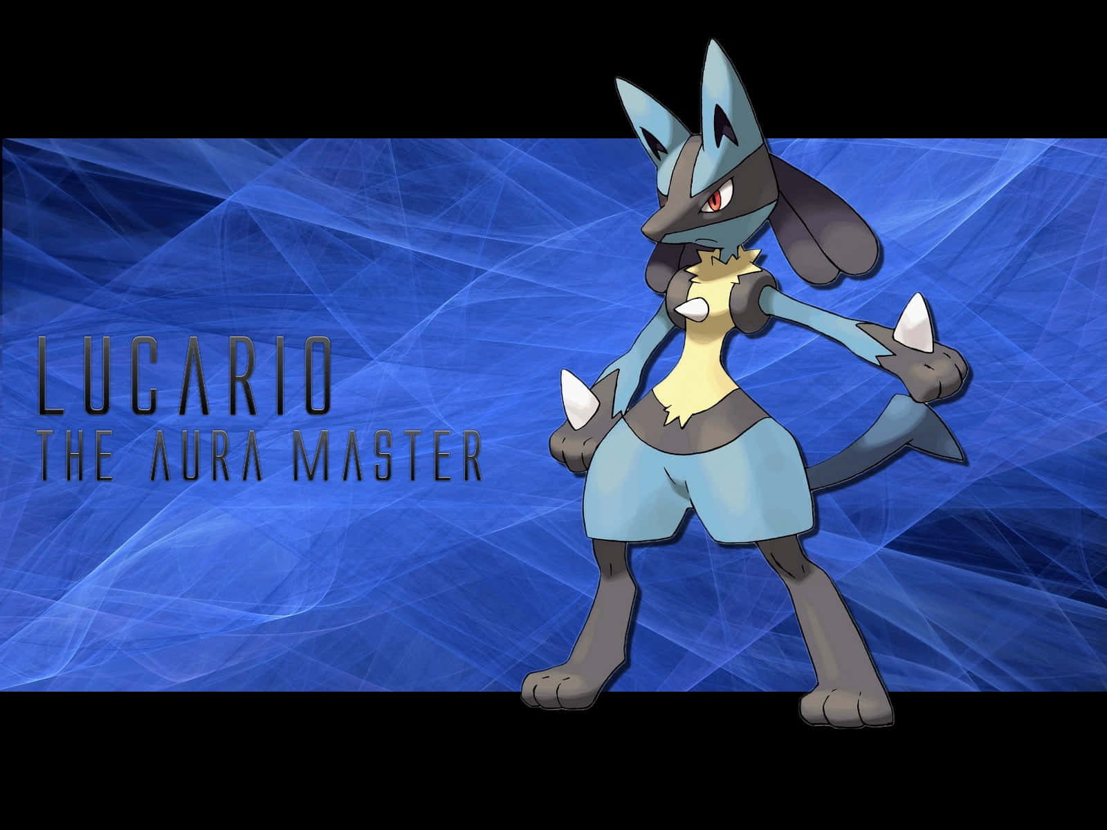 Pokemon Lucario, Lucario, abstract blue, HD Desktop Wallpaper