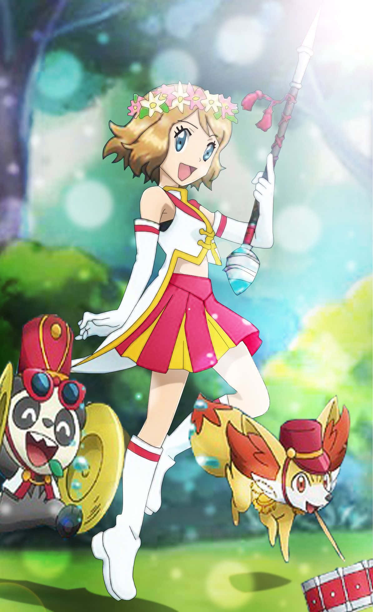 Pokemon X Y, anime girl, pink and yellow outfit, Full HD Phone Wallpaper