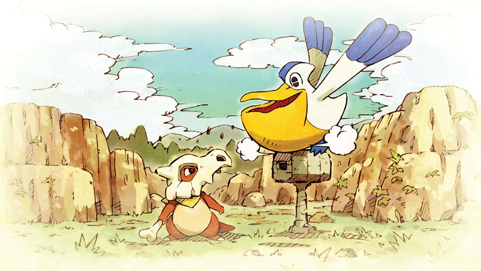 Pokemon Mystery Dungeon, cartoon bird, blue wings, HD Desktop Wallpaper
