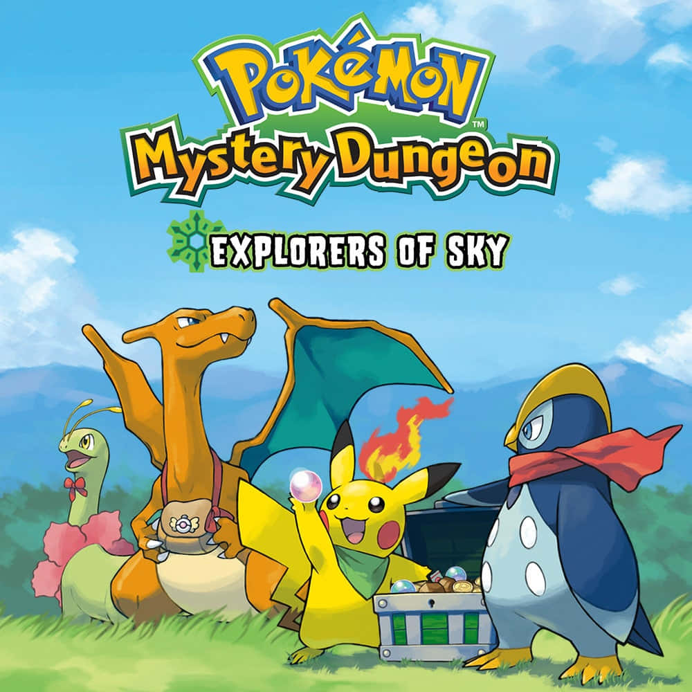 Pokemon Mystery Dungeon, grass, bright blue sky, SD Desktop Wallpaper