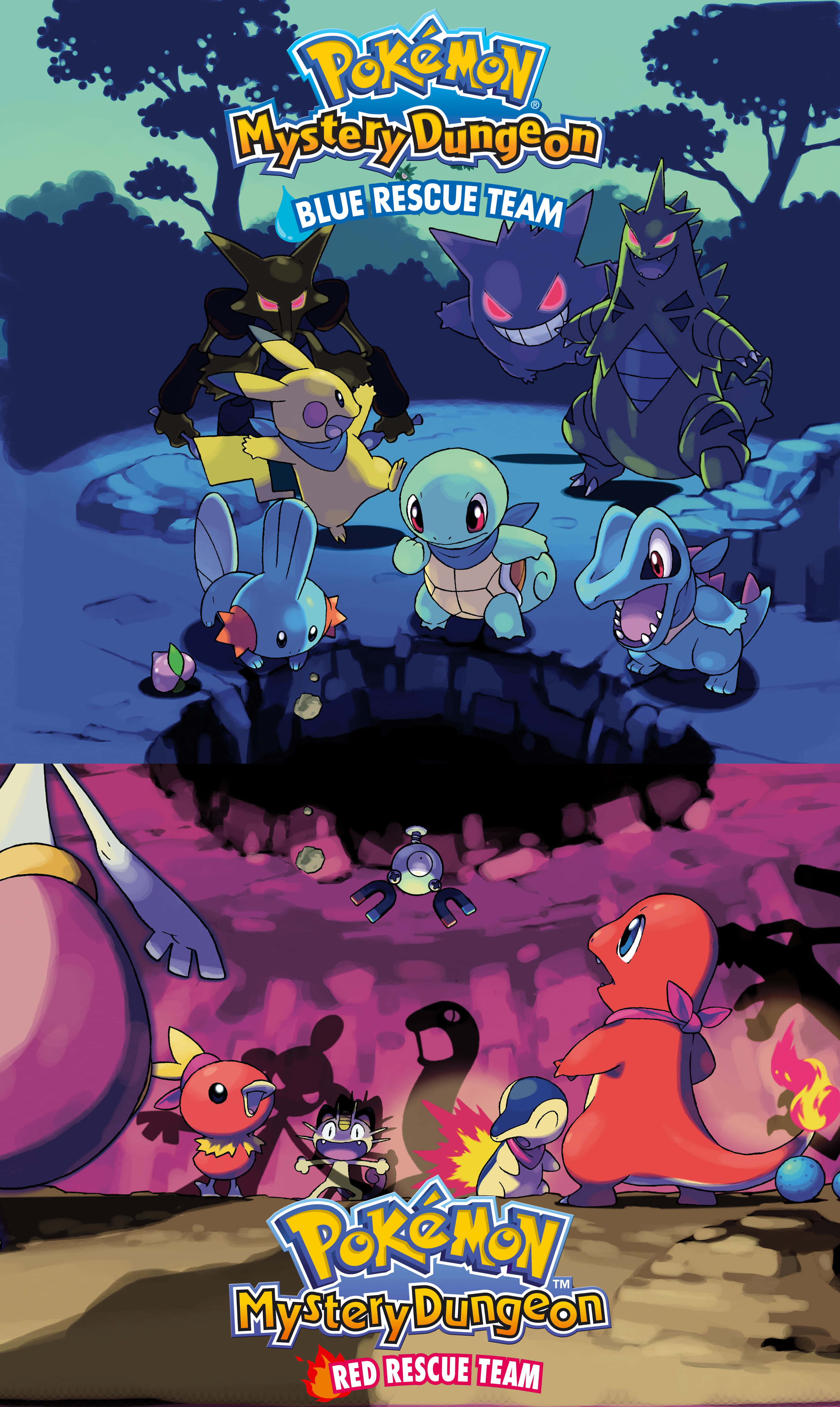 Pokemon Mystery Dungeon, dark cave entrance, glowing eyes, 5K Phone Wallpaper