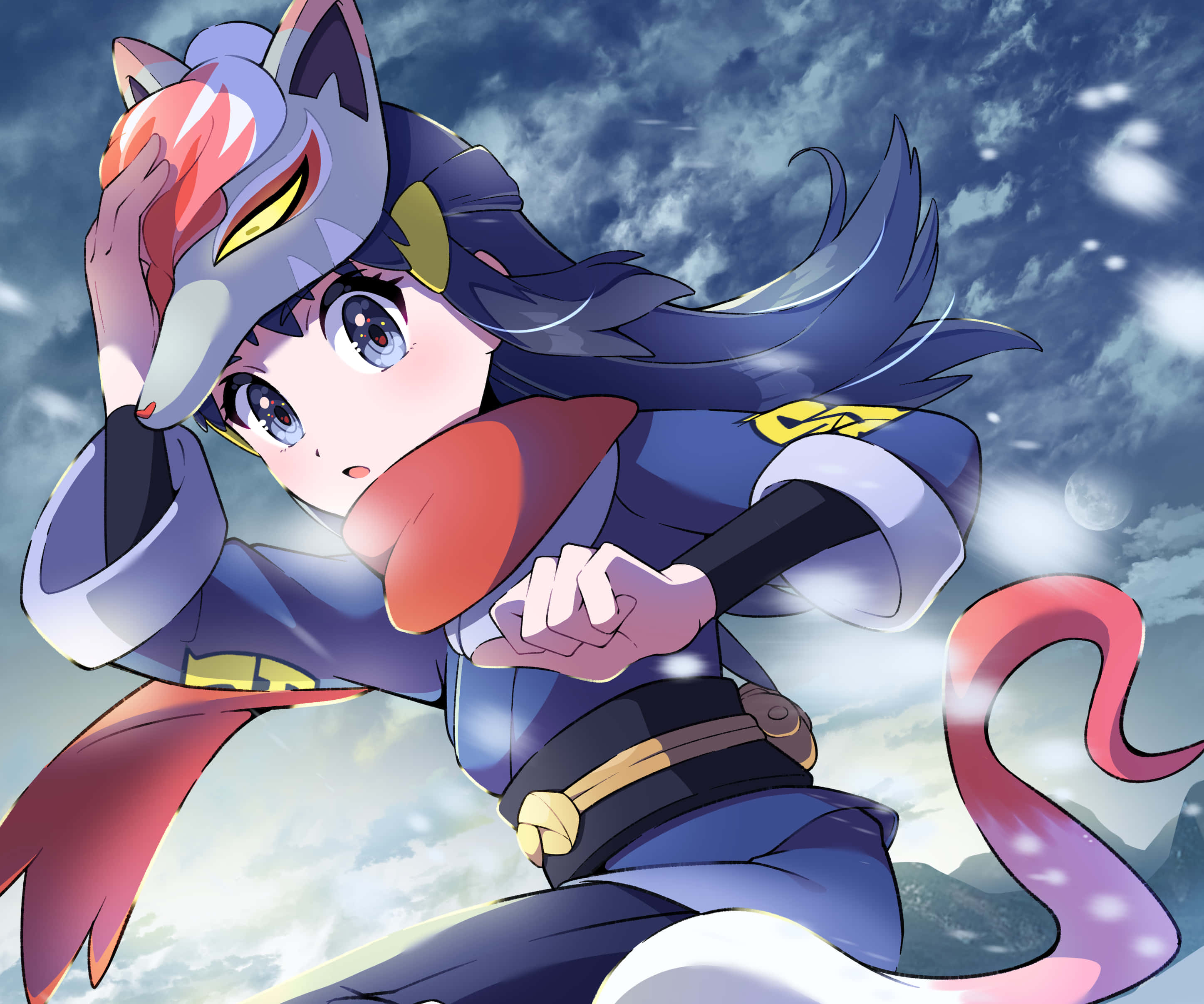 Pokemon Pfp, animal mask, anime girl, 2K Desktop Wallpaper