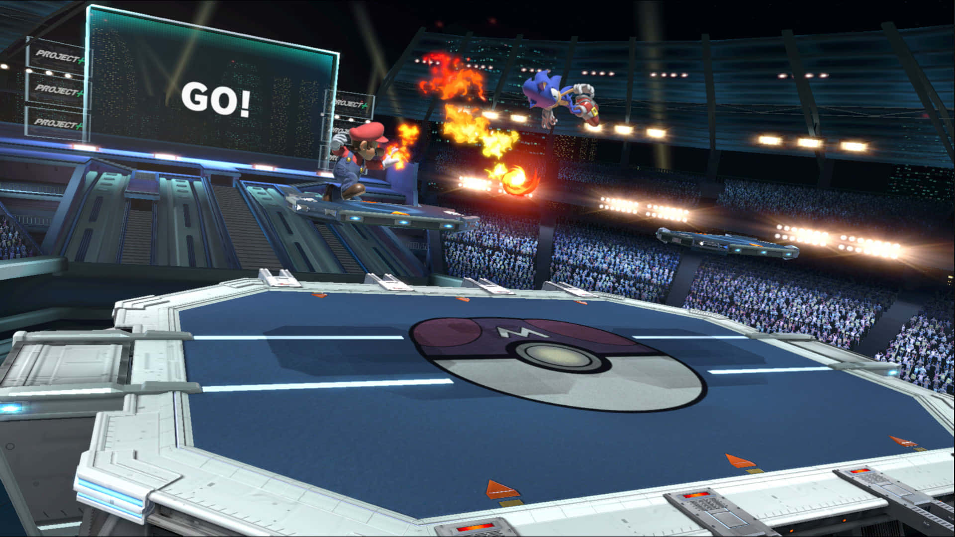 Pokemon Stadium, futuristic stadium, glowing screens, Full HD Desktop Wallpaper