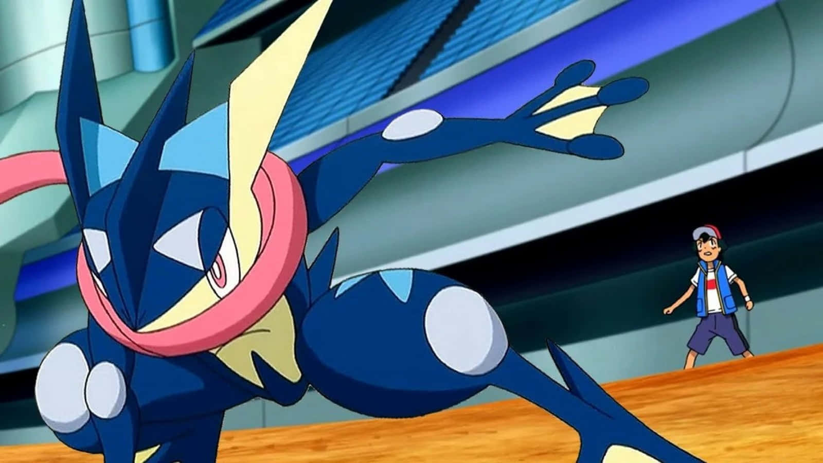 Pokemon Stadium, blue and yellow anime Pokémon, pink scarf, HD Desktop Wallpaper