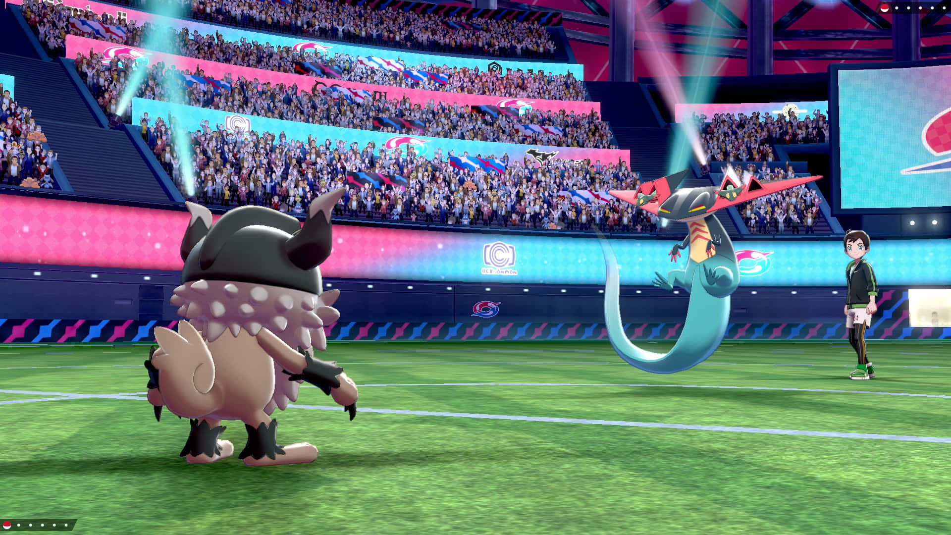 Pokemon Stadium, vibrant stadium field, bright lights, Full HD Desktop Wallpaper